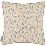 Floral Blue Cushions - Cervino Woven Jaquard Feather Filled Cushions Duck Egg Voyage Maison