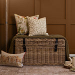 Floral Green Cushions - Cervino Woven Jaquard Feather Filled Cushions Lichen Voyage Maison