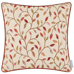 Floral Red Cushions - Cervino Woven Jaquard Feather Filled Cushions Rednut Voyage Maison