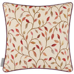 Floral Red Cushions - Cervino Woven Jaquard Feather Filled Cushions Rednut Voyage Maison