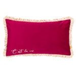 Plain Red Cushions - Cest La Vie Embroidered Cushion Cover Berry furn.