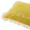 Plain Green Cushions - Cest La Vie Embroidered Cushion Cover Green furn.