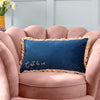 Plain Blue Cushions - Cest La Vie Embroidered Cushion Cover Navy furn.