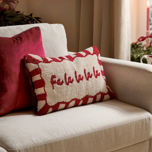 Red Cushions - Candy Fa La La Tufted Cushion Cover Red/White Furn