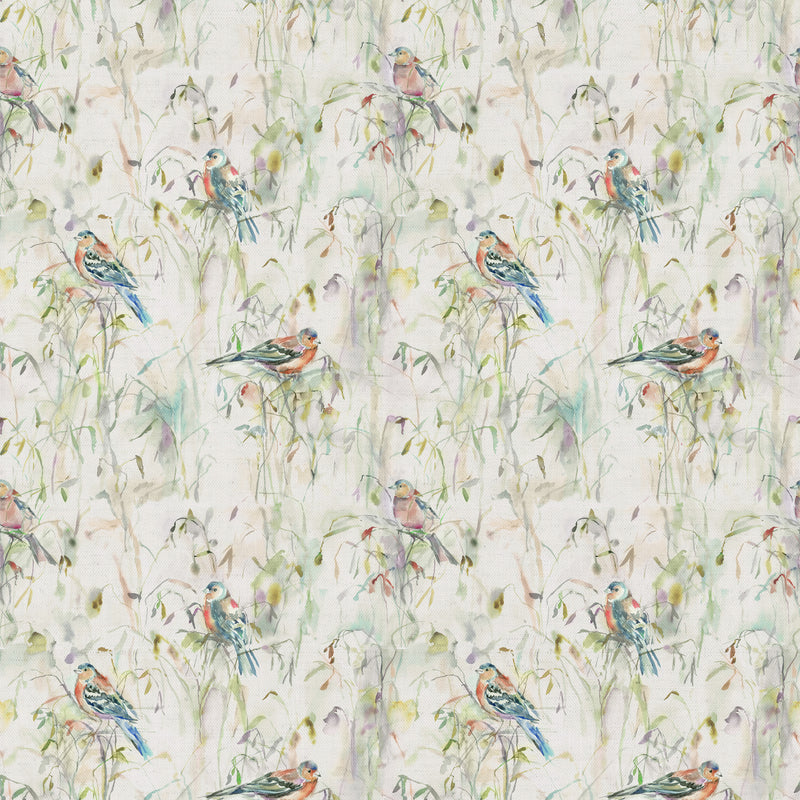 Animal Cream Fabric - Chaffinch Printed Cotton Fabric Cream Voyage Maison