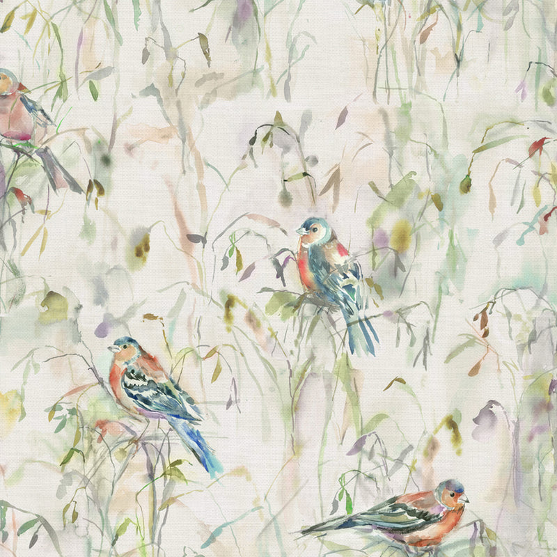 Chaffinch Printed Fabric Sample Swatch Cream