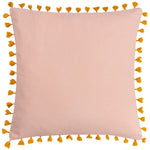 furn. Chamae Floral Tasselled Cushion Cover in Coral