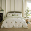 Striped Green Bedding  - Charlecote Printed 100% Cotton Duvet Cover Set Green/Natural Wylder Nature