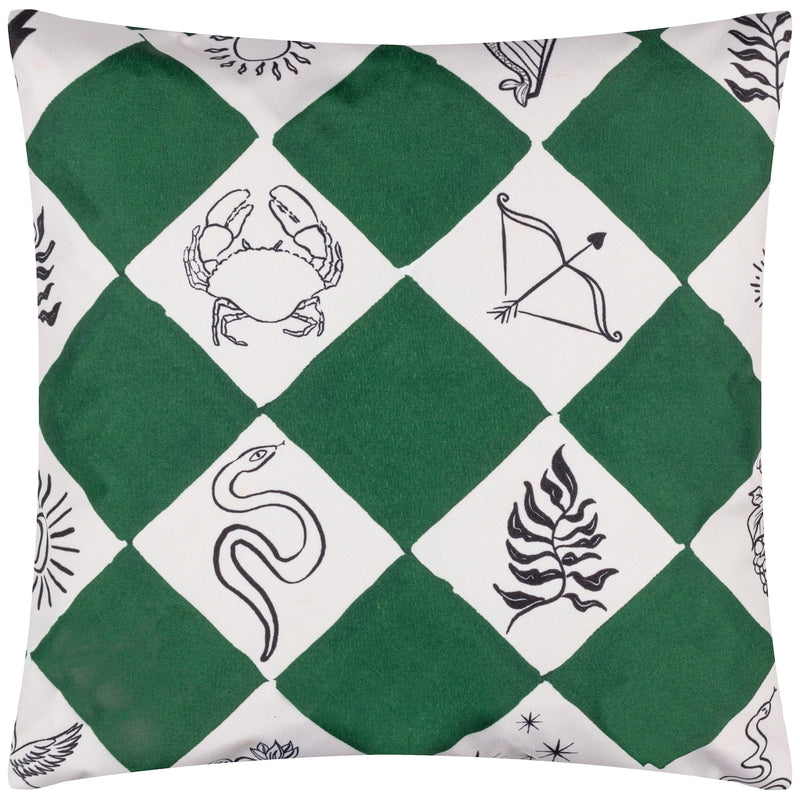 Check Green Cushions - Checkerboard Outdoor Cushion Cover Green Furn