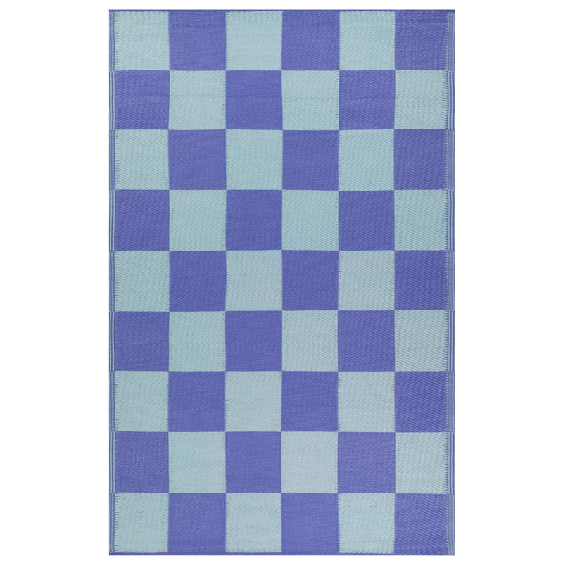 Check Blue Rugs - Checkerboard Recycled Outdoor Outdoor Rug Blue furn.