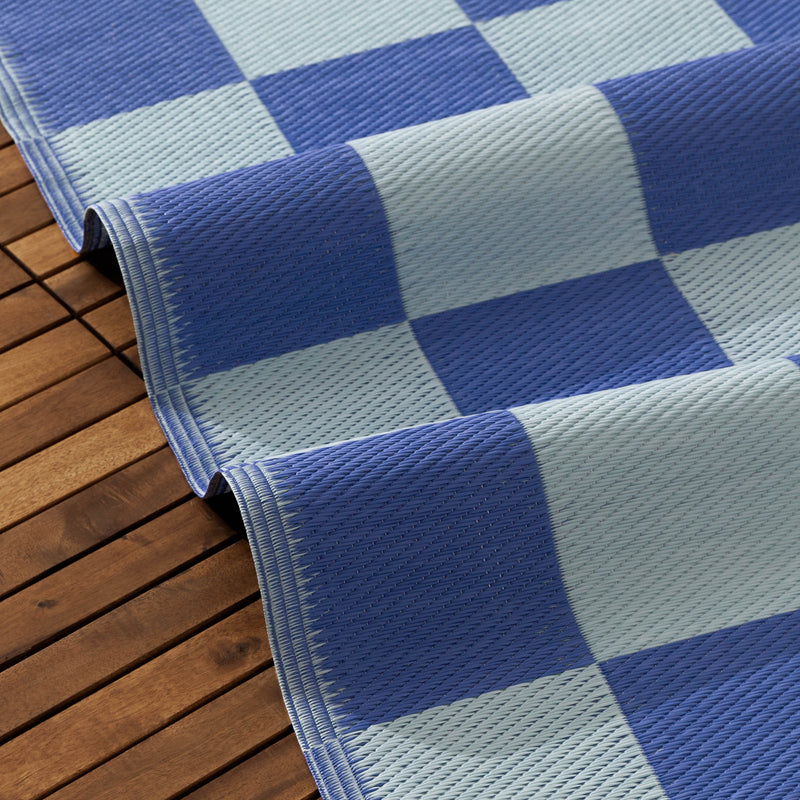 Check Blue Rugs - Checkerboard 120x180cm Outdoor 100% Recycled Rug Blue furn.