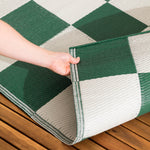 Check Green Rugs - Checkerboard 120x180cm Outdoor 100% Recycled Rug Green furn.