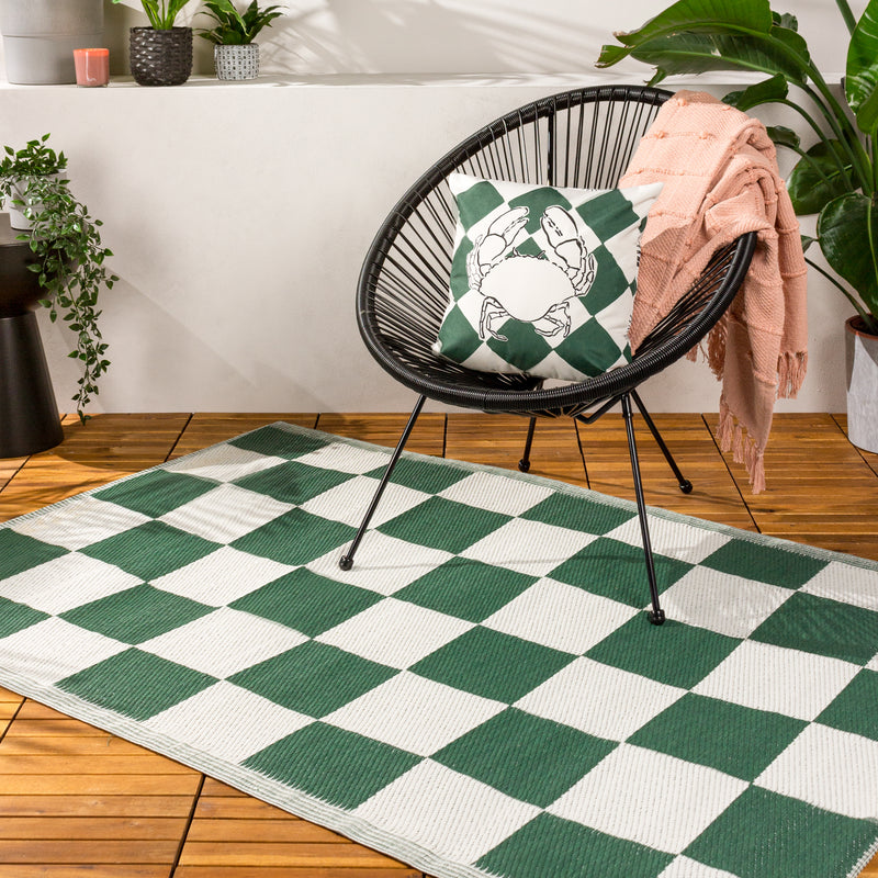 Check Green Rugs - Checkerboard 120x180cm Outdoor 100% Recycled Rug Green furn.