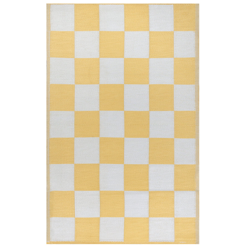 Check Yellow Rugs - Checkerboard Recycled Outdoor Outdoor Rug Yellow furn.