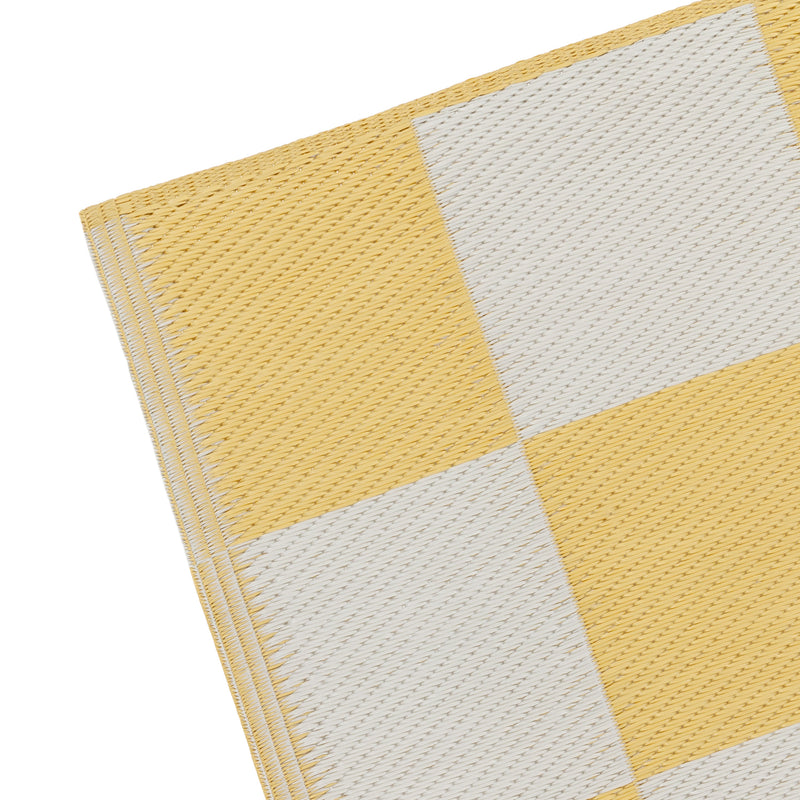 Check Yellow Rugs - Checkerboard Recycled Outdoor Outdoor Rug Yellow furn.