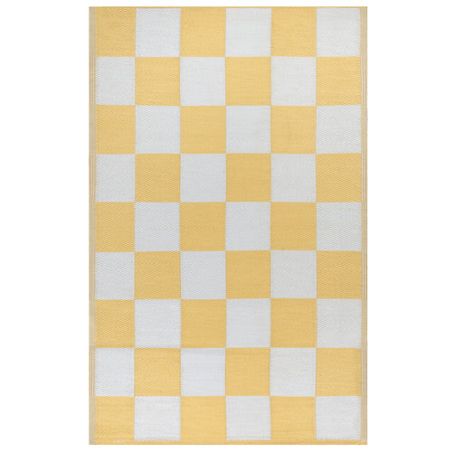 Check Yellow Rugs - Checkerboard Recycled Outdoor Outdoor Rug Yellow furn.