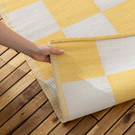 Check Yellow Rugs - Checkerboard 120x180cm Outdoor 100% Recycled Rug Yellow furn.