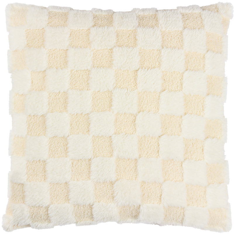 Check It Boucle Fleece Cushion Dreamy Cream