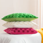 Check It Boucle Fleece Cushion Go Green