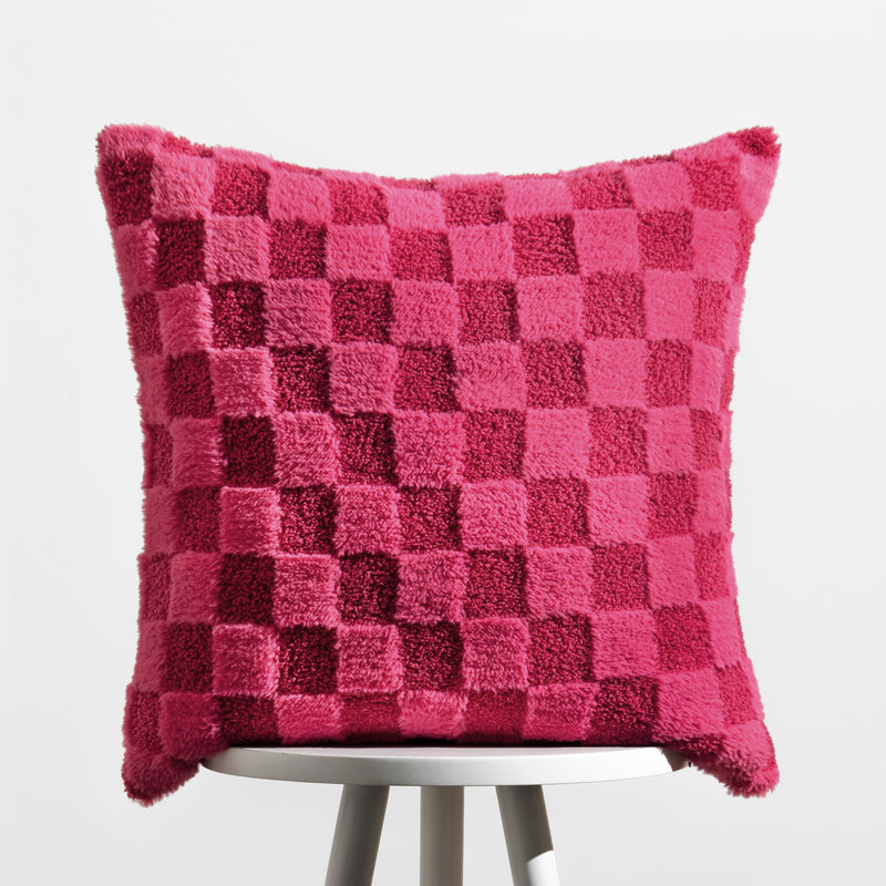 Check It Boucle Fleece Cushion Pinky Crush