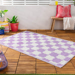 Check Purple Rugs - Check Outdoor 100% Recycled Rug Lilac furn.