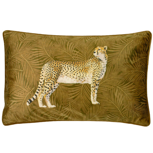 Paoletti Cheetah Forest Velvet Cushion Cover in Gold