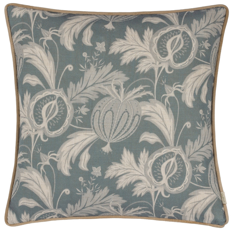 Evans Lichfield Chatsworth Heirloom Piped Cushion Cover in Petrol