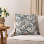 Evans Lichfield Chatsworth Heirloom Piped Cushion Cover in Petrol