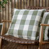 Check Green Cushions - Chesil Check 100% Cotton Outdoor Cushion Cover Moss Yard