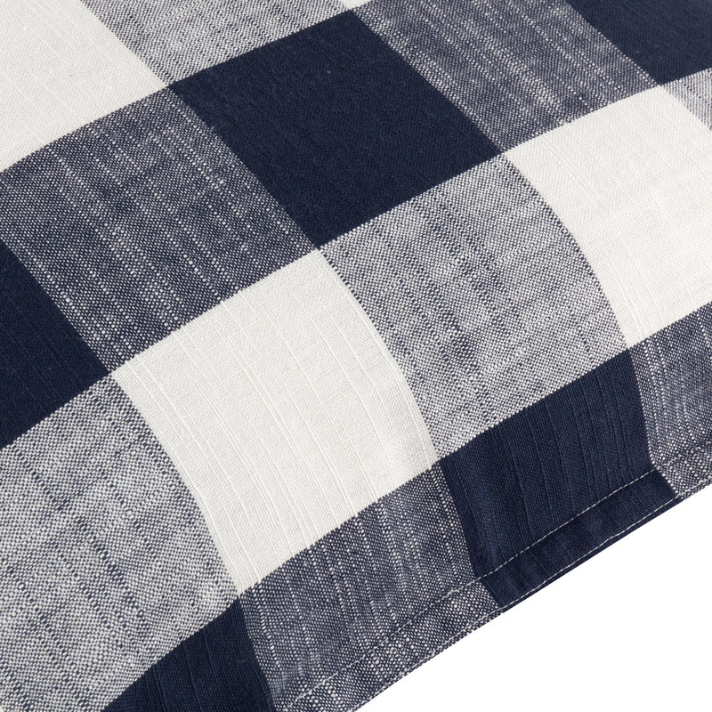 Check Blue Cushions - Chesil Check 100% Cotton Outdoor Cushion Cover Navy Yard