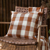 Check Brown Cushions - Chesil Check 100% Cotton Outdoor Cushion Cover Pecan Yard