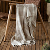 Check Beige Throws - Chesil Check Tasselled 100% Cotton  Throw Natural Yard