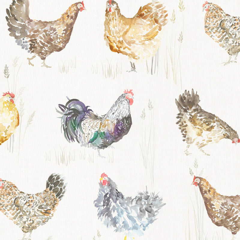 Chook Chook Printed Fabric Sample Swatch Cream