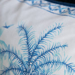 Floral Blue Cushions - Chora Printed Piped Feather Filled Cushion Cobalt Voyage Maison