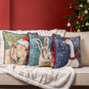 Evans Lichfield Christmas Sheep Cushion Cover in Forest Green