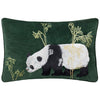 Animal Green Cushions - Chuan Tranquil Panda Velvet Cushion Cover Emerald Paoletti