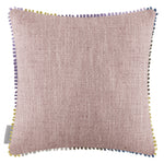 Floral Green Cushions - Cirsium Printed Feather Filled Cushions Damson/Cream Voyage Maison