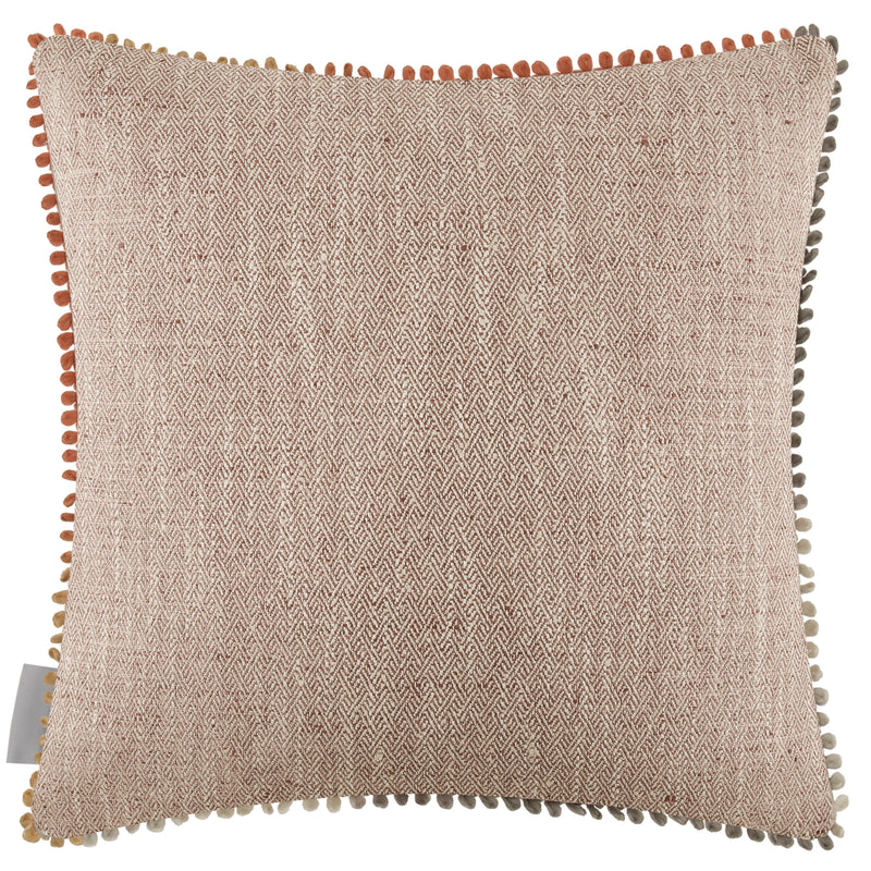 Floral Orange Cushions - Cirsium Printed Feather Filled Cushions Russet/Cream Voyage Maison