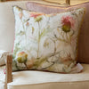 Floral Orange Cushions - Cirsium Printed Feather Filled Cushions Russet/Cream Voyage Maison