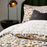 HÖEM City Abstract Cotton Rich Reversible Duvet Cover Set in Toffee