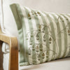 Floral Green Cushions - Chinese Lanterns Embroidered Cushion Cover Sage Sanderson