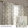 Floral Beige Curtains - Chinese Lanterns Embroidered Room Darkening Pencil Pleat Curtains Linen Sanderson