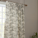 Floral Beige Curtains - Chinese Lanterns Embroidered Pencil Pleat Curtains Linen Sanderson