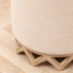 Plain Beige Furniture - Clara  Footstool Oak Voyage Maison