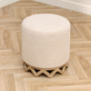 Plain Beige Furniture - Clara  Footstool Oak Voyage Maison