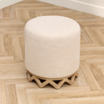 Plain Beige Furniture - Clara  Footstool Oak Voyage Maison