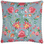 Floral Blue Cushions - Claudia Floral Outdoor Cushion Cover Duck Egg Blue Wylder Nature