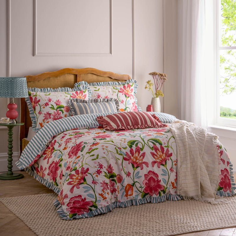 Floral Multi Bedding - Claudia Floral Ruffle Duvet Cover Set Multi Wylder Nature