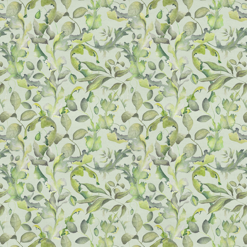 Floral Green Fabric - Claudia Printed Cotton Fabric (By The Metre) Sage Voyage Maison