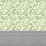 Floral Green Wallpaper - Claudia  1.4m Wide Width Wallpaper (By The Metre) Cream Voyage Maison